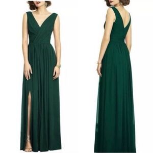 Dessy Collection Vivian Diamond Hunter Green Dress